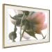 Wall Poster Her Majesty - pink peony petals with a green branch on a white background 122682 additionalThumb 6