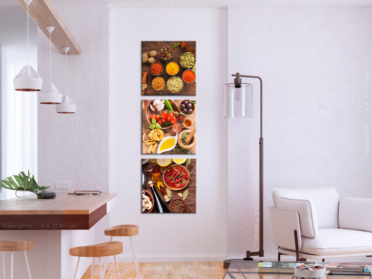Canvas Wooden Base of Flavors (3-part) - Food in Colorful Presentation 122782 additionalImage 3