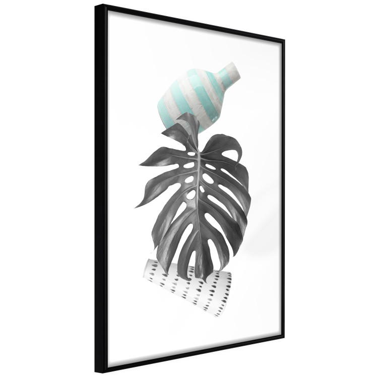 Wall Poster Face of Art - abstraction with leaf and two vases on white background 123282 additionalImage 13