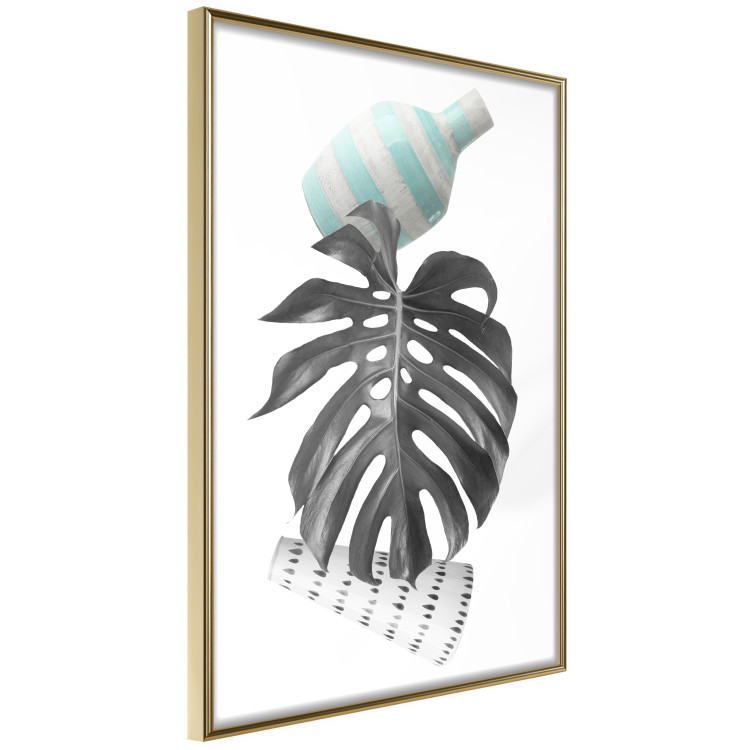 Wall Poster Face of Art - abstraction with leaf and two vases on white background 123282 additionalImage 14