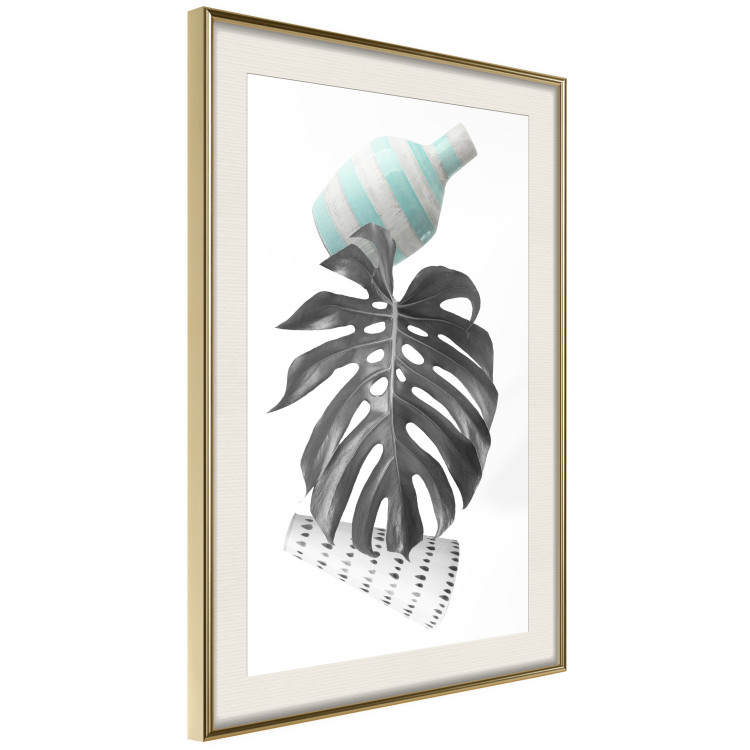 Wall Poster Face of Art - abstraction with leaf and two vases on white background 123282 additionalImage 2