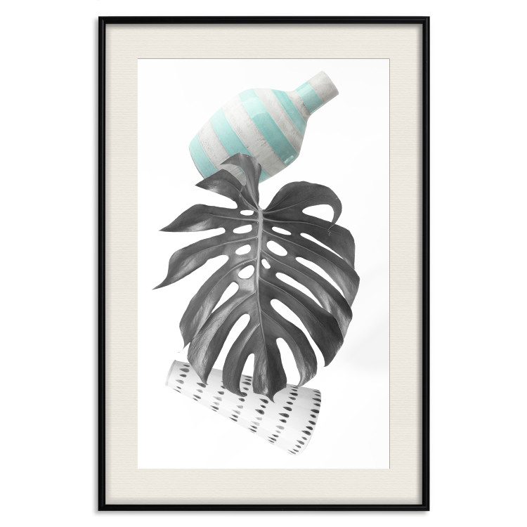 Wall Poster Face of Art - abstraction with leaf and two vases on white background 123282 additionalImage 18