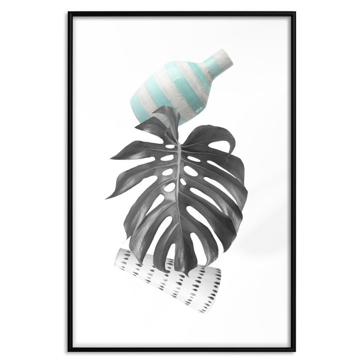Wall Poster Face of Art - abstraction with leaf and two vases on white background 123282 additionalImage 17
