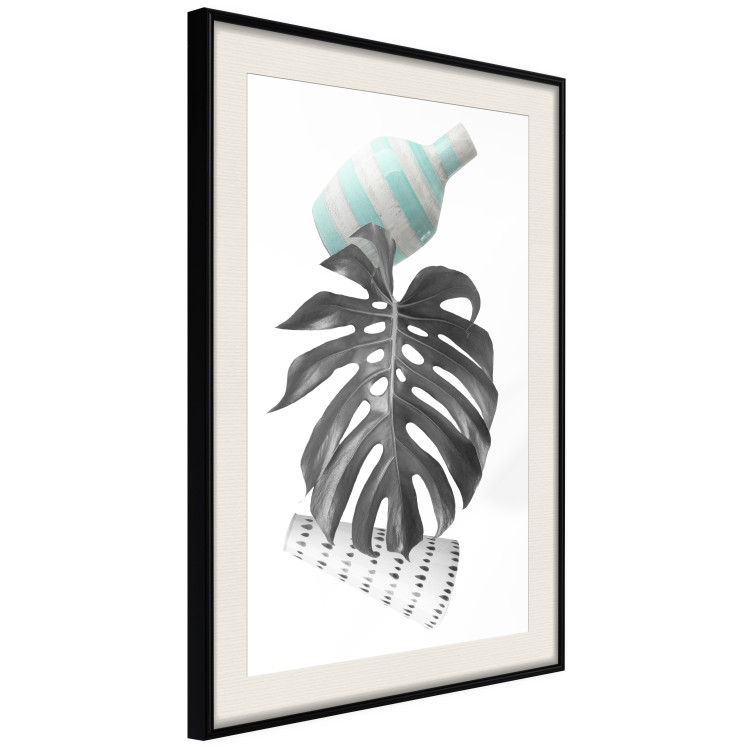 Wall Poster Face of Art - abstraction with leaf and two vases on white background 123282 additionalImage 3