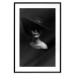Poster Mysterious Woman - black and white portrait of a woman with a large hat 123482 additionalThumb 15