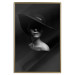 Poster Mysterious Woman - black and white portrait of a woman with a large hat 123482 additionalThumb 16