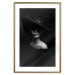 Poster Mysterious Woman - black and white portrait of a woman with a large hat 123482 additionalThumb 14