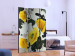Room Divider Freshly Painted (3-piece) - yellow poppies and black-and-white speckled background 124282 additionalThumb 2