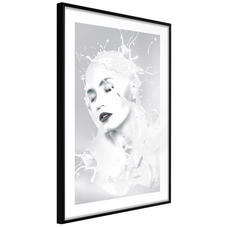 Wall Poster Milky Queen - black and white abstraction of a woman in milk form 124482 additionalImage 11
