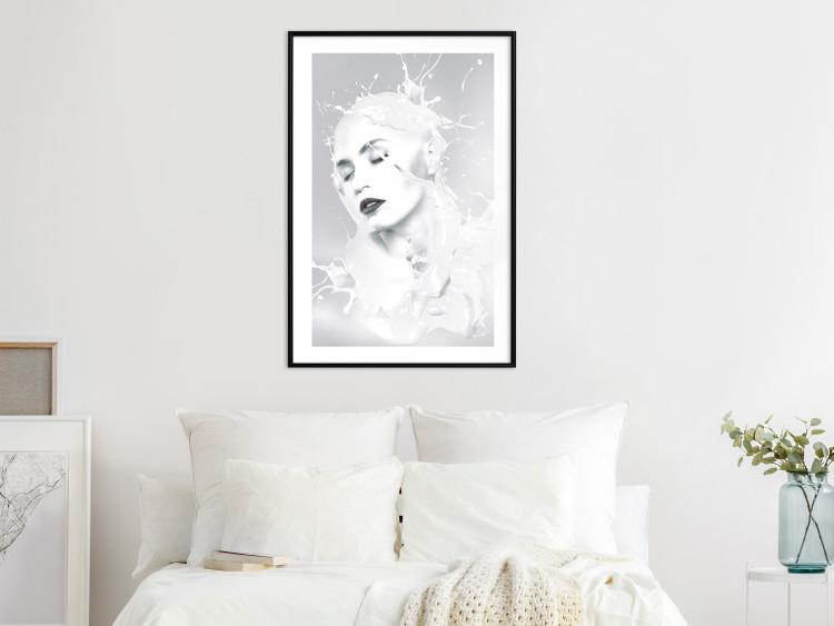 Wall Poster Milky Queen - black and white abstraction of a woman in milk form 124482 additionalImage 4