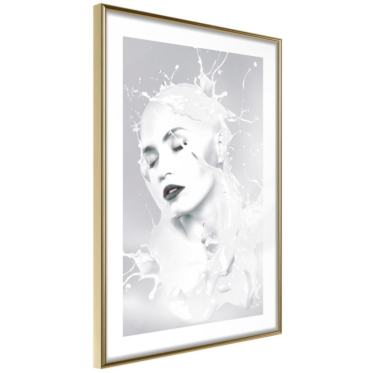 Wall Poster Milky Queen - black and white abstraction of a woman in milk form 124482 additionalImage 6