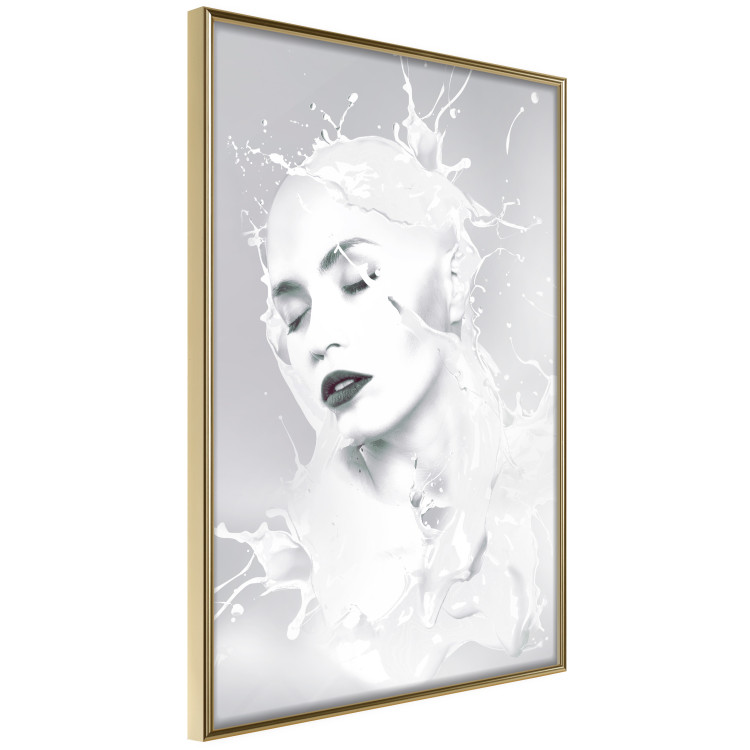 Wall Poster Milky Queen - black and white abstraction of a woman in milk form 124482 additionalImage 12