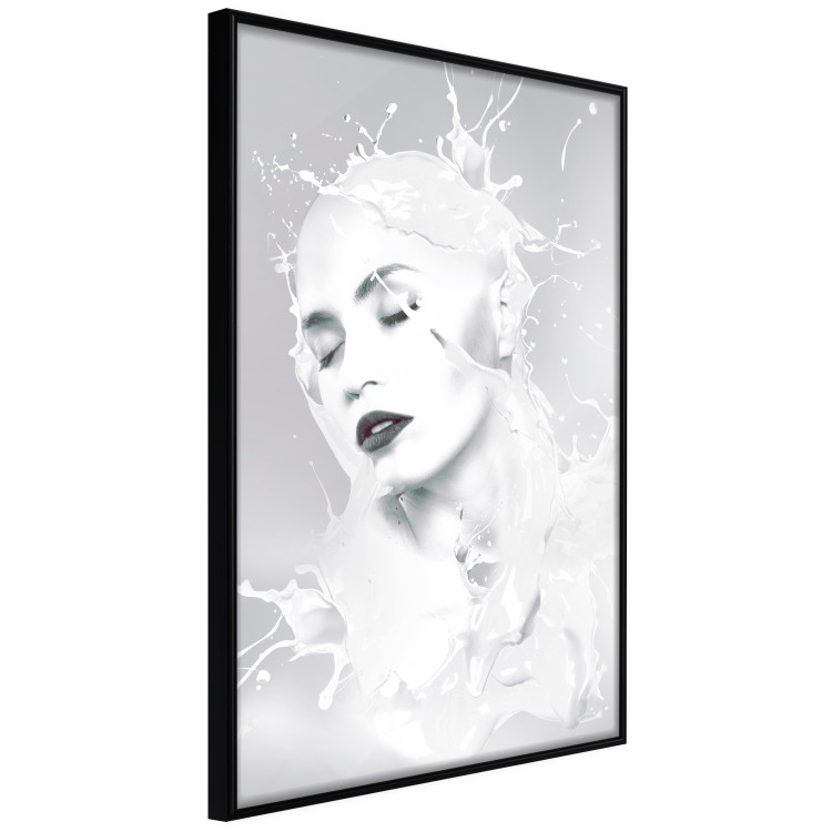 Wall Poster Milky Queen - black and white abstraction of a woman in milk form 124482 additionalImage 10