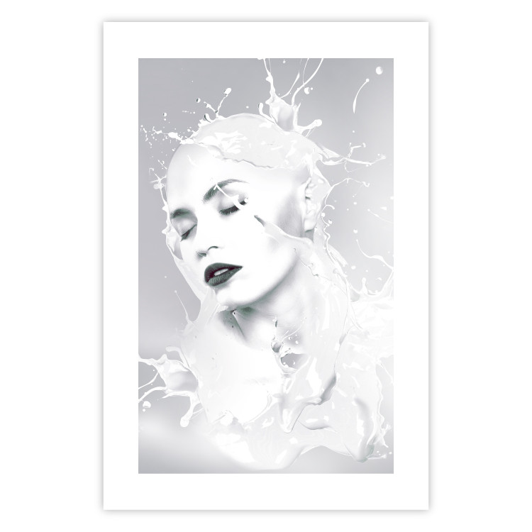 Wall Poster Milky Queen - black and white abstraction of a woman in milk form 124482 additionalImage 19