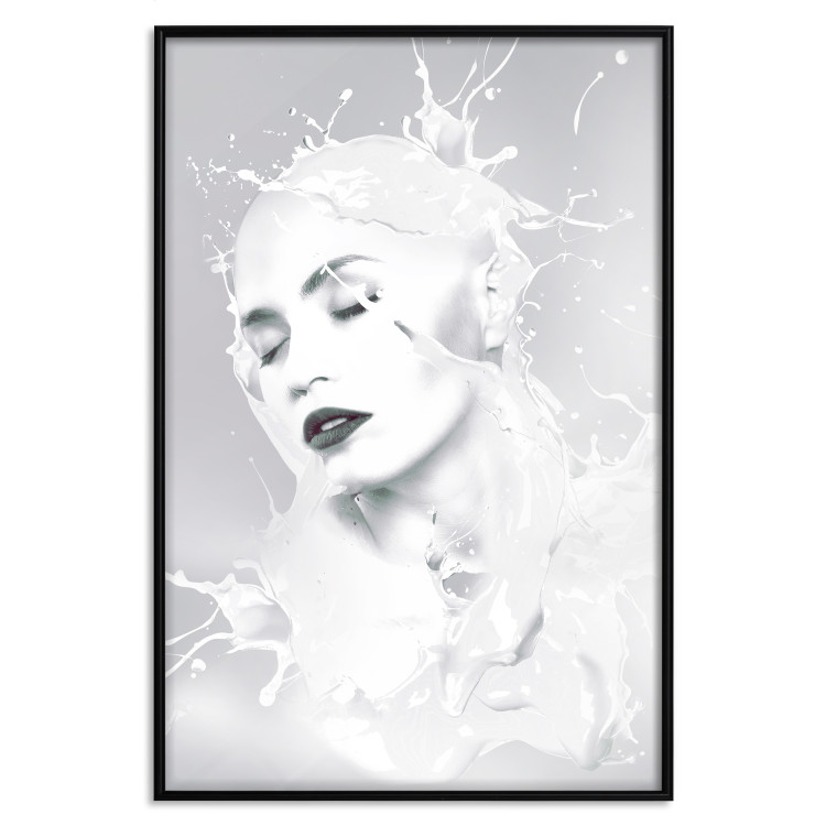 Wall Poster Milky Queen - black and white abstraction of a woman in milk form 124482 additionalImage 18