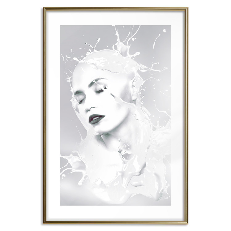 Wall Poster Milky Queen - black and white abstraction of a woman in milk form 124482 additionalImage 14