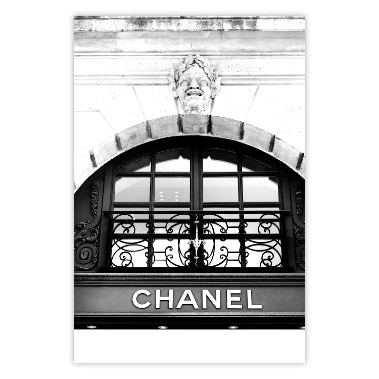 Wall Poster Chanel - black and white architectural building with sculpture and ornaments 126682