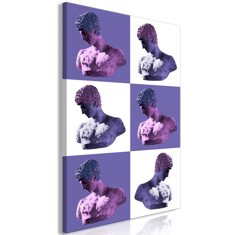 Canvas Print Greek bust - white and purple vintage composition 127582 additionalImage 2