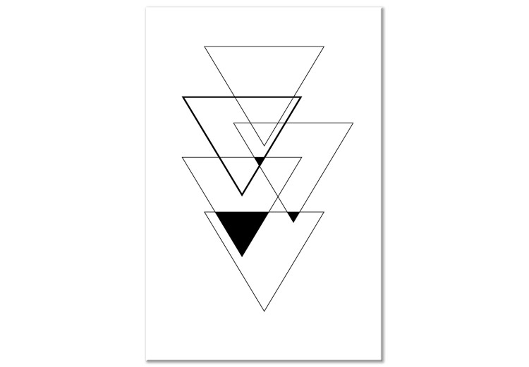 Canvas Print Five black triangles - a composition of overlapping figures 127982