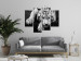 Canvas Art Print Menacing Look (4-part) - second variant - white cat in nature 128782 additionalThumb 3