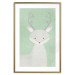 Wall Poster Young Deer - funny gray animal on green polka dot background 129582 additionalThumb 14