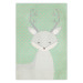 Wall Poster Young Deer - funny gray animal on green polka dot background 129582