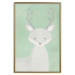 Wall Poster Young Deer - funny gray animal on green polka dot background 129582 additionalThumb 17