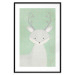 Wall Poster Young Deer - funny gray animal on green polka dot background 129582 additionalThumb 15