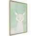 Wall Poster Young Deer - funny gray animal on green polka dot background 129582 additionalThumb 12