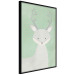 Wall Poster Young Deer - funny gray animal on green polka dot background 129582 additionalThumb 11
