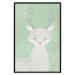 Wall Poster Young Deer - funny gray animal on green polka dot background 129582 additionalThumb 16