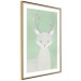 Wall Poster Young Deer - funny gray animal on green polka dot background 129582 additionalThumb 7