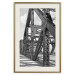 Poster Morning Bridge - gray architecture of a metal bridge against a light background 129782 additionalThumb 20