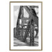 Poster Morning Bridge - gray architecture of a metal bridge against a light background 129782 additionalThumb 14