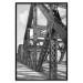 Poster Morning Bridge - gray architecture of a metal bridge against a light background 129782 additionalThumb 16