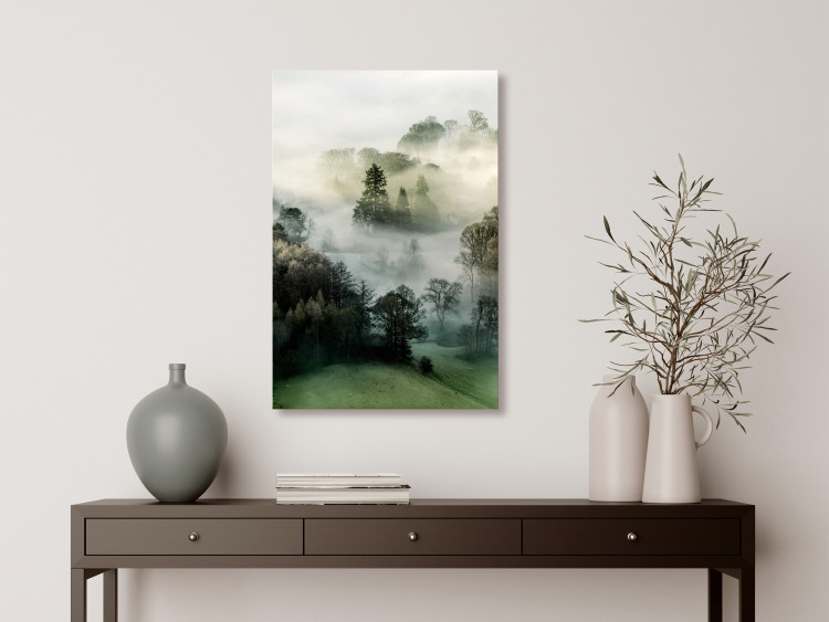 Canvas Print Morning Chill (1-piece) Vertical - landscape of misty forest scenery 130282 additionalImage 3