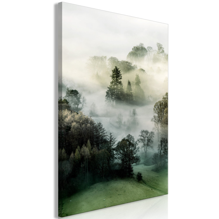 Canvas Print Morning Chill (1-piece) Vertical - landscape of misty forest scenery 130282 additionalImage 2