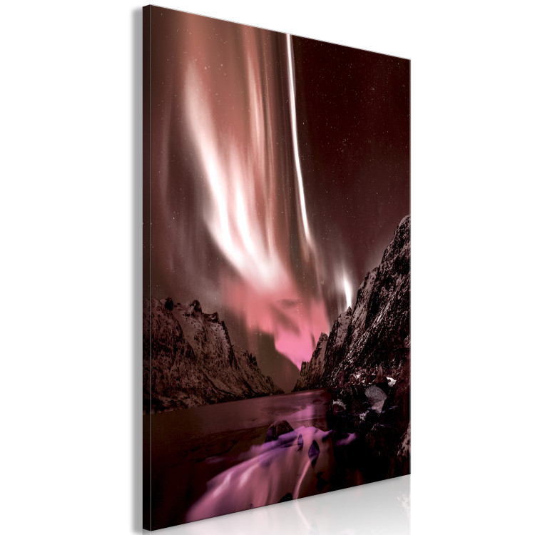 Canvas Dreamy Land (1-piece) Vertical - landscape scenery of polar lights 132082 additionalImage 2