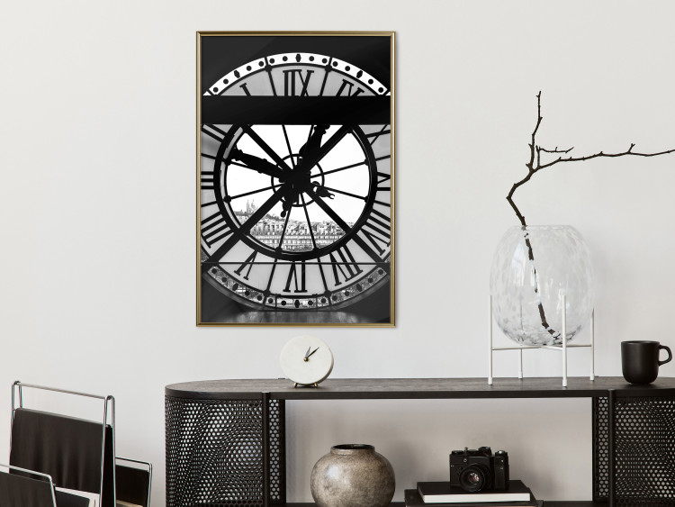 Poster Sacre-Coeur Clock - black and white clock architecture against the city backdrop 132282 additionalImage 11
