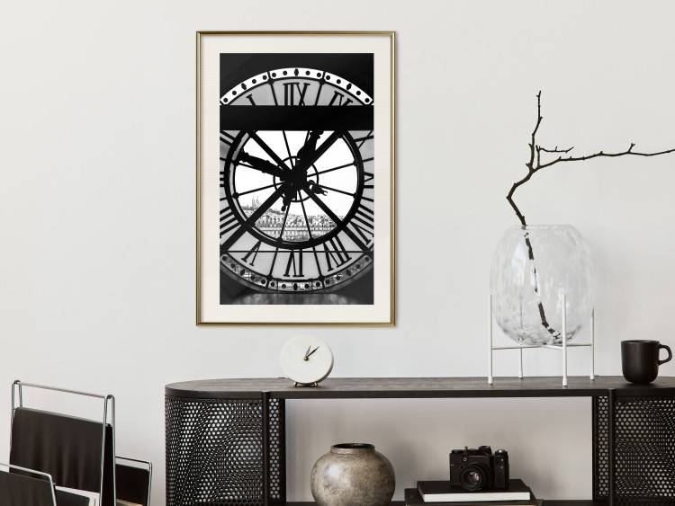 Poster Sacre-Coeur Clock - black and white clock architecture against the city backdrop 132282 additionalImage 22