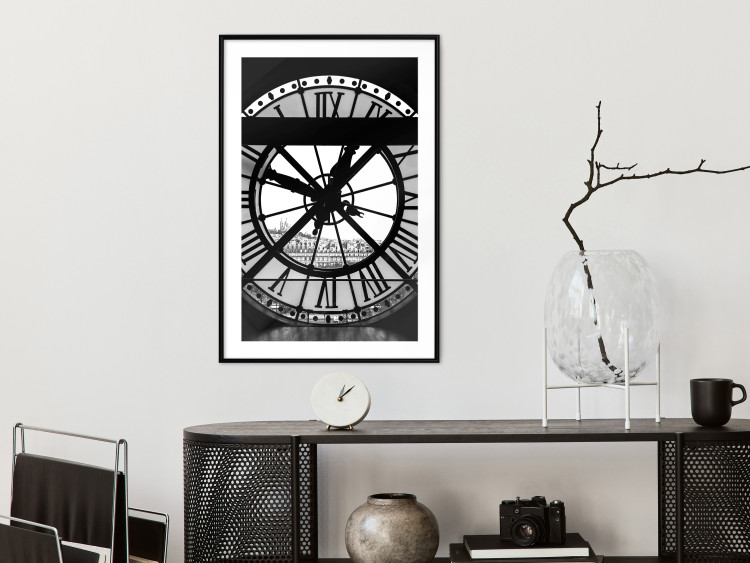 Poster Sacre-Coeur Clock - black and white clock architecture against the city backdrop 132282 additionalImage 23