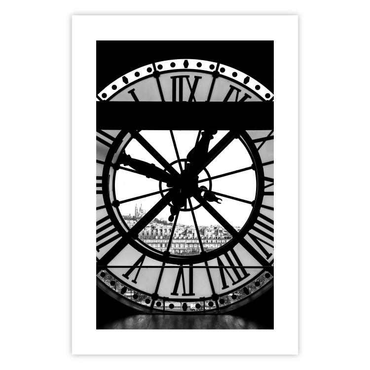 Poster Sacre-Coeur Clock - black and white clock architecture against the city backdrop 132282 additionalImage 19