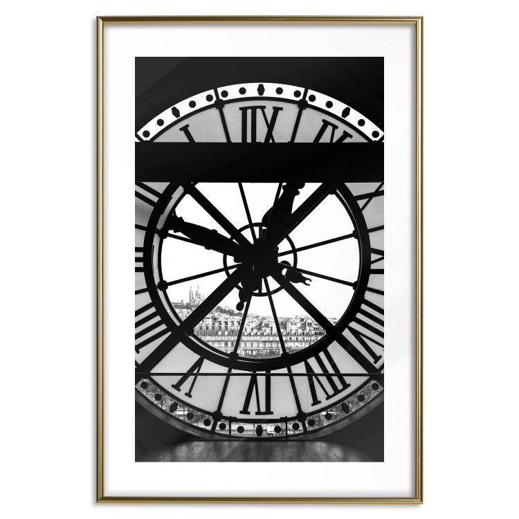 Poster Sacre-Coeur Clock - black and white clock architecture against the city backdrop 132282 additionalImage 16