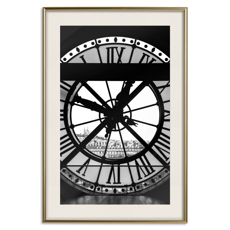 Poster Sacre-Coeur Clock - black and white clock architecture against the city backdrop 132282 additionalImage 20