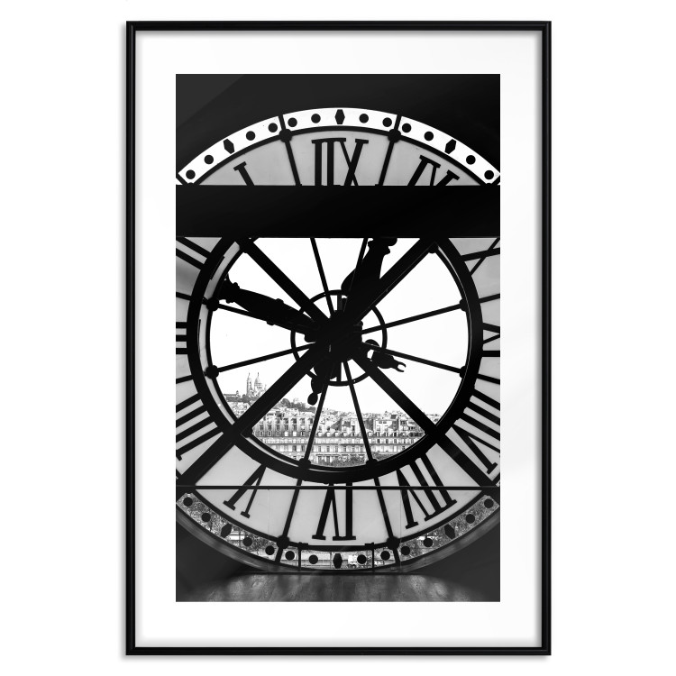 Poster Sacre-Coeur Clock - black and white clock architecture against the city backdrop 132282 additionalImage 17