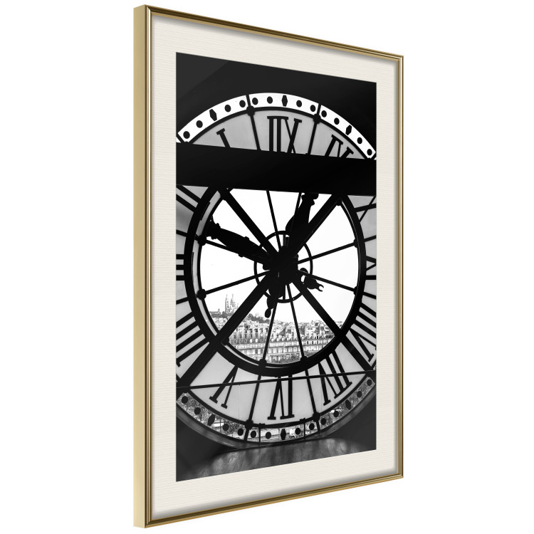 Poster Sacre-Coeur Clock - black and white clock architecture against the city backdrop 132282 additionalImage 3