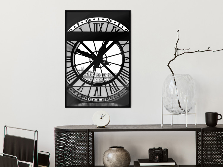 Poster Sacre-Coeur Clock - black and white clock architecture against the city backdrop 132282 additionalImage 10