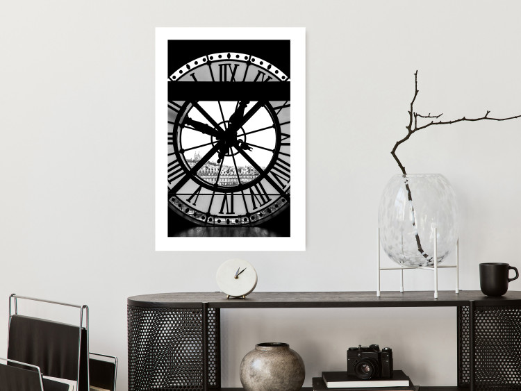 Poster Sacre-Coeur Clock - black and white clock architecture against the city backdrop 132282 additionalImage 12
