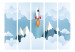 Room Divider Screen Rocket in the Clouds II (5-piece) - celestial landscape for children 133082 additionalThumb 3