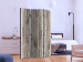 Folding Screen Stylish Wood (3-piece) - simple composition in brown background with planks 133182 additionalThumb 2